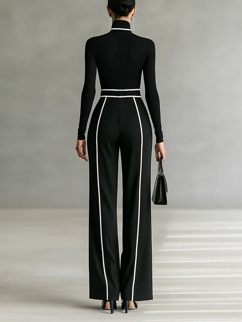Vera | Elegant Two-Piece Set with Contrast Trim