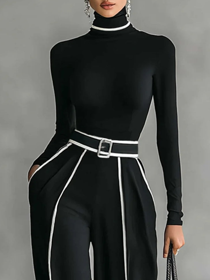 Vera | Elegant Two-Piece Set with Contrast Trim