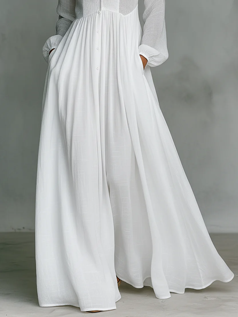 Léonie | Minimalist High-Neck Maxi Dress