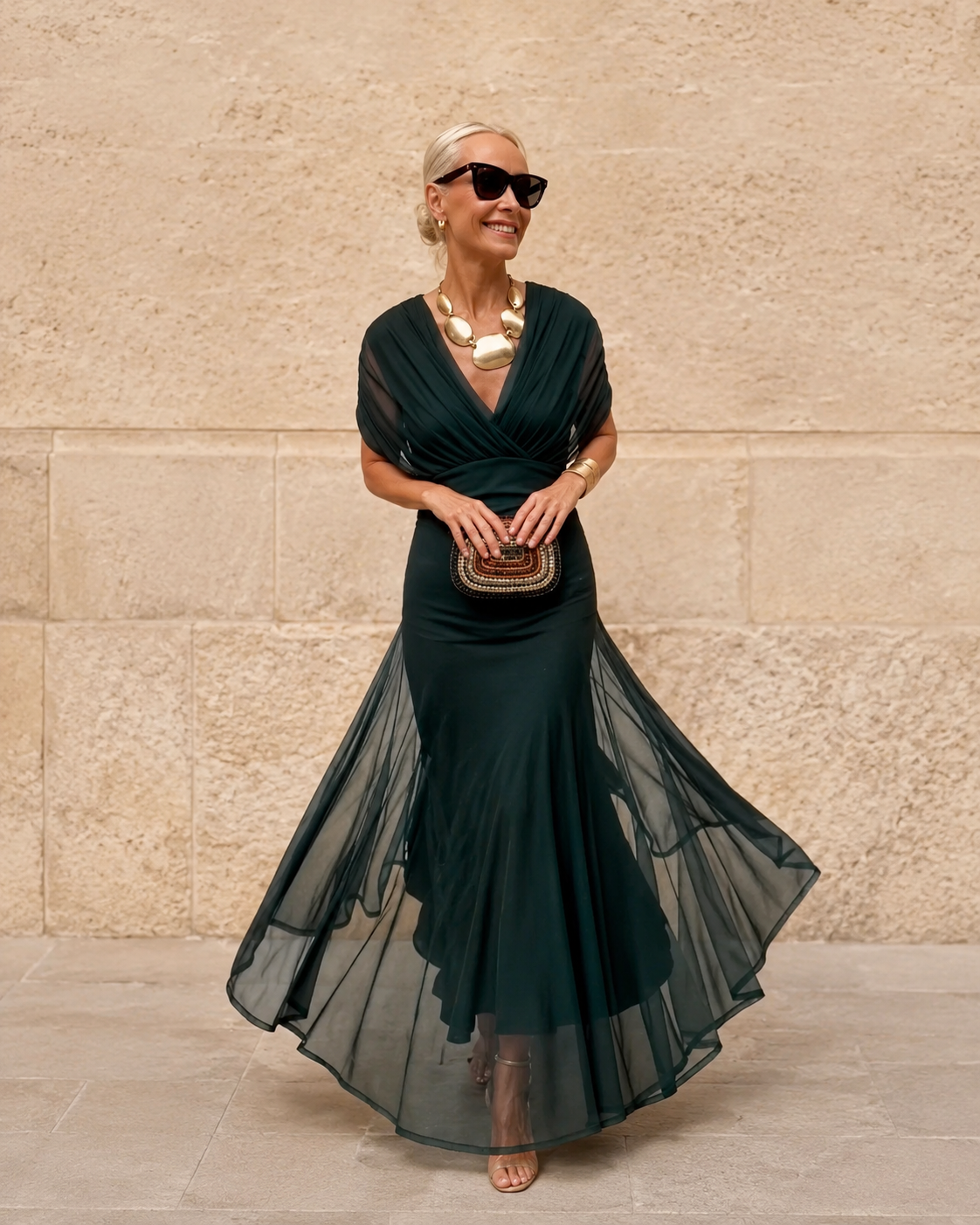 Alondra | Long Floral Dress with V-Neck