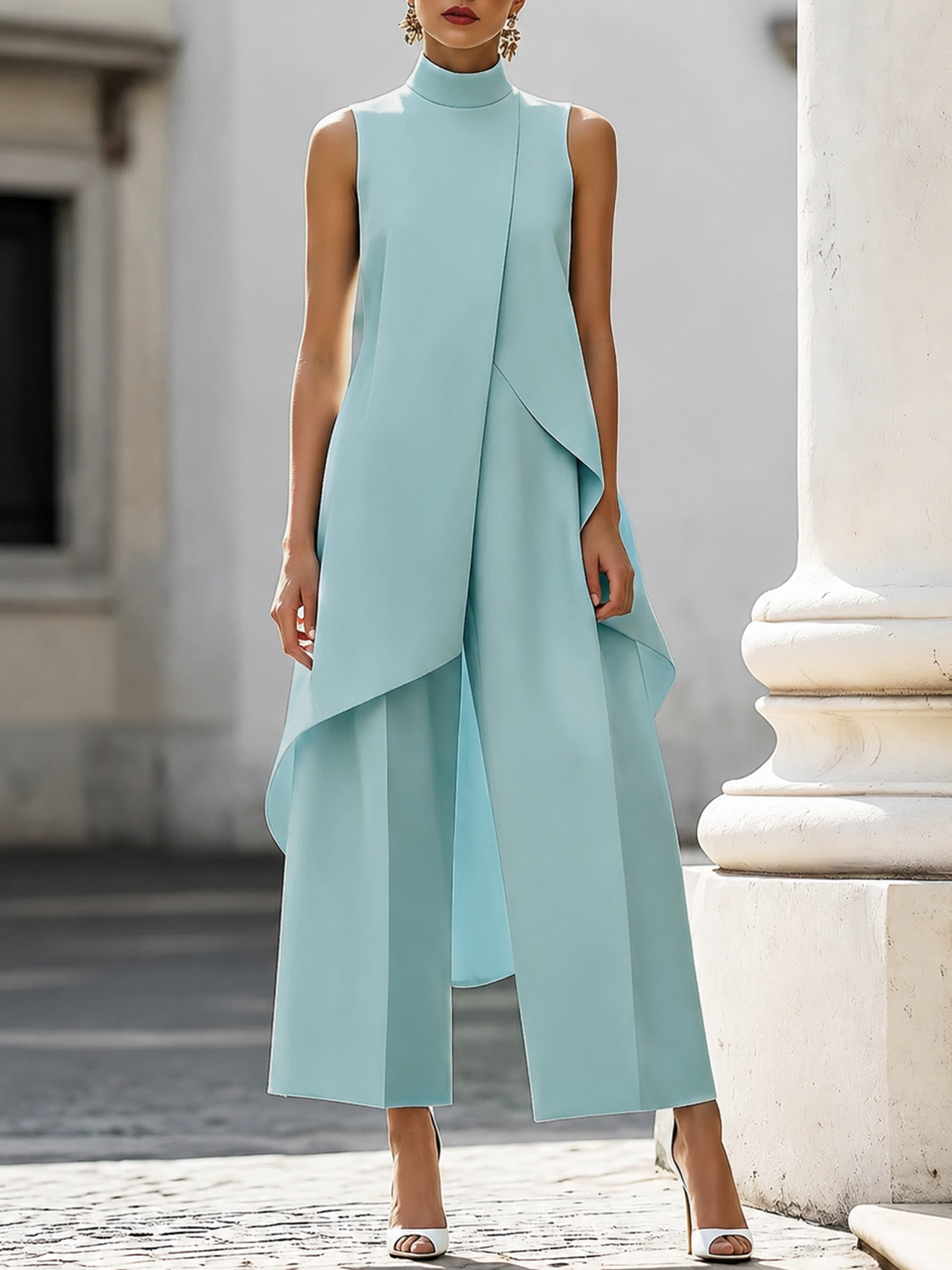 Lucía • Long jumpsuit with elegant drape