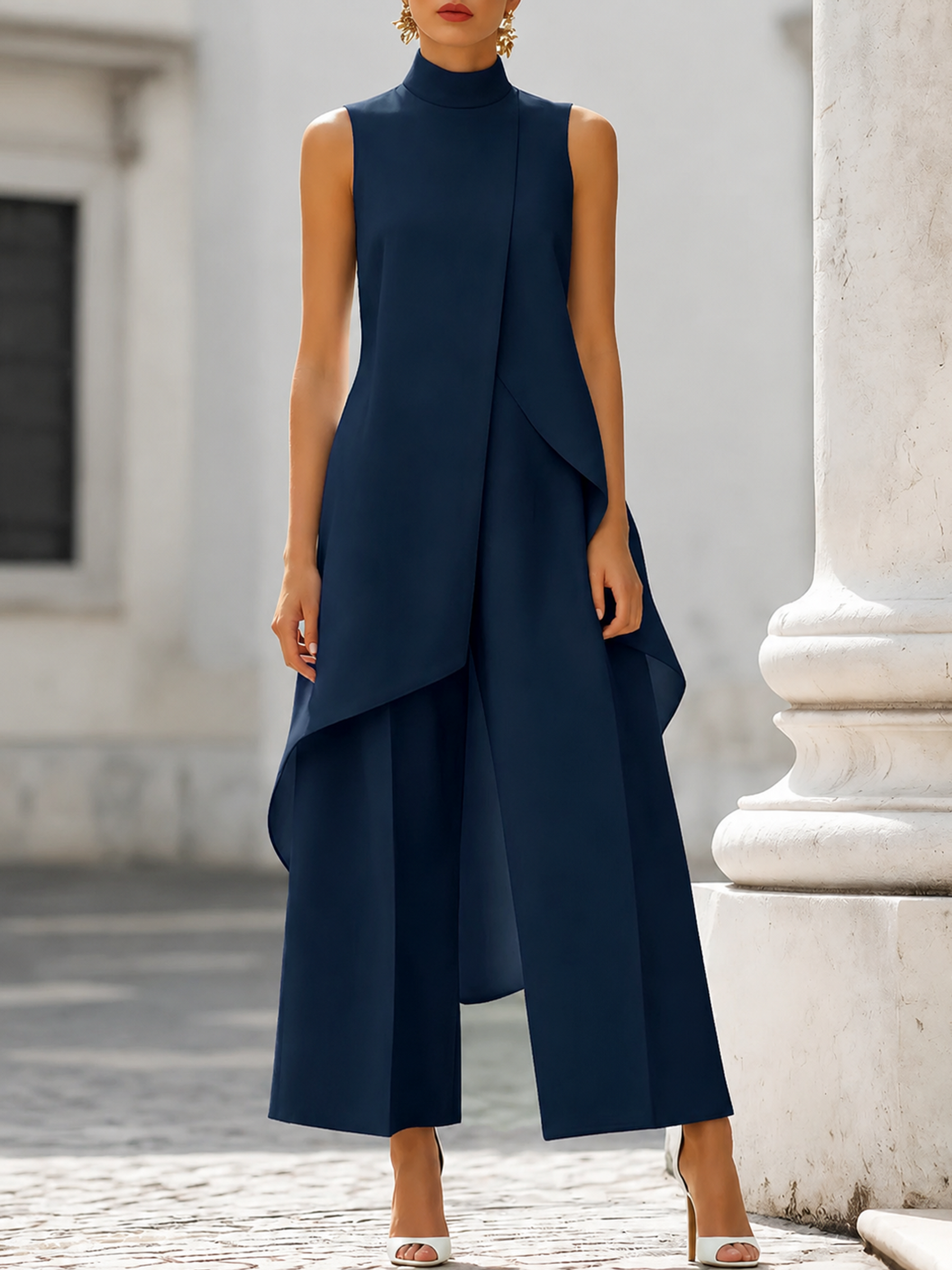 Lucía • Long jumpsuit with elegant drape