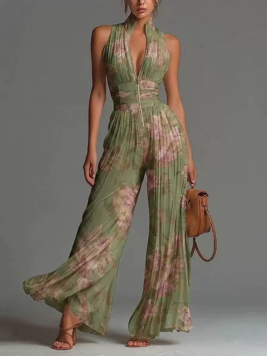 Lara • Pleated Jumpsuit with Zipper