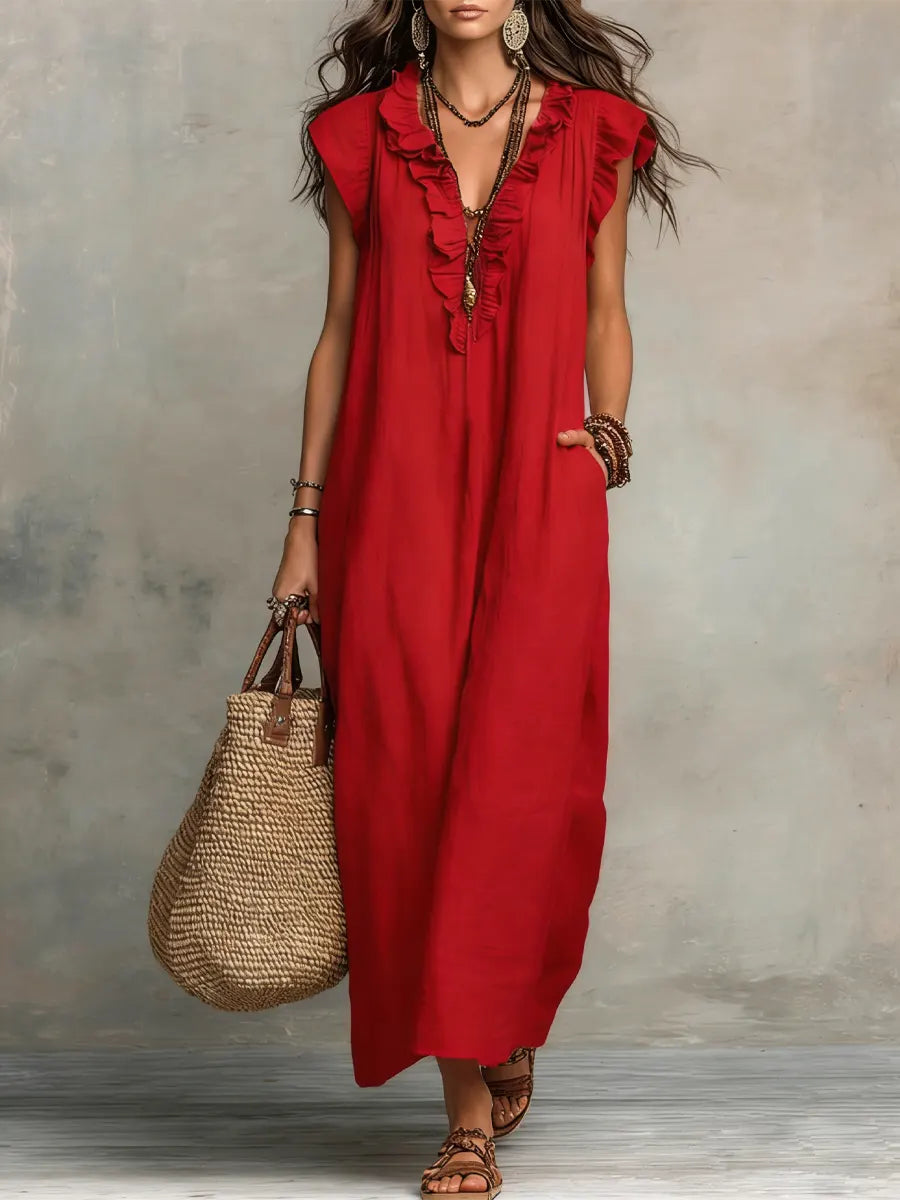 Violet • Long Bohemian Linen Dress