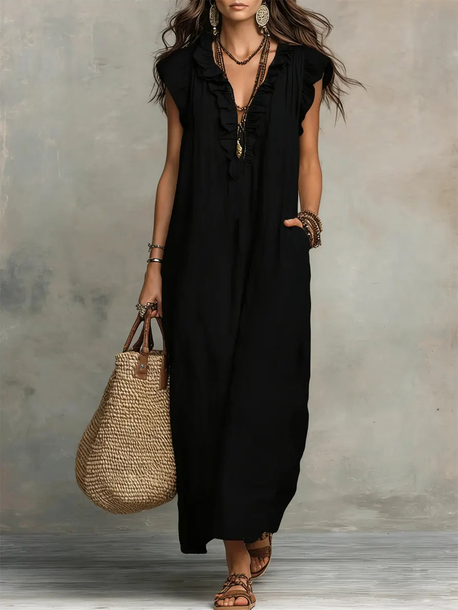 Violet • Long Bohemian Linen Dress