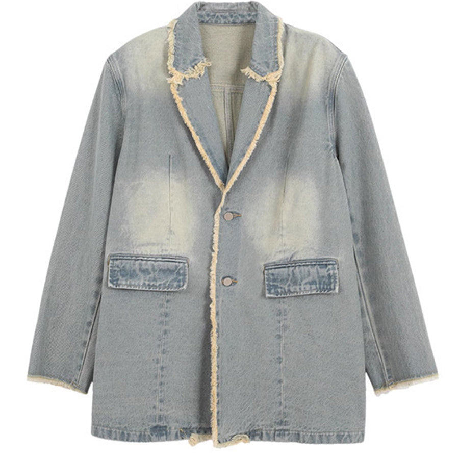 Dionne™ | Vintage-Style Oversized Blazer with Raw Edges