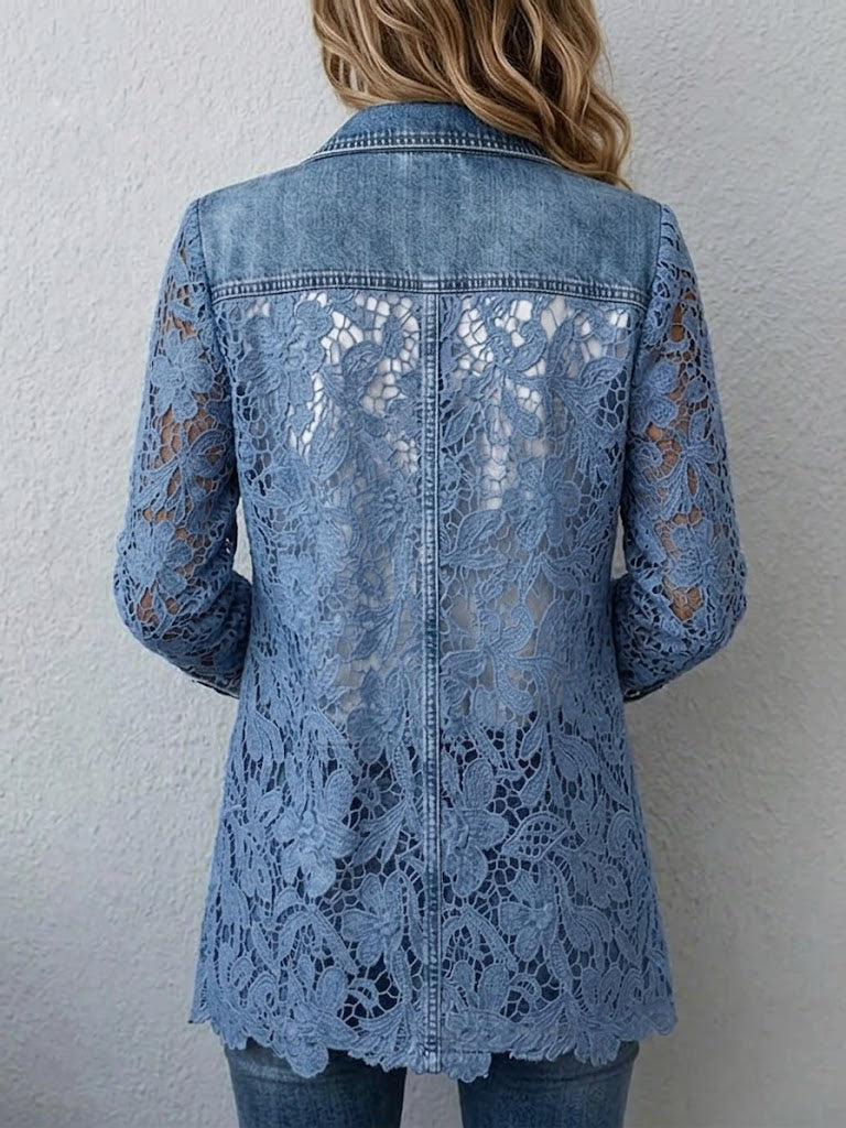 Lacinda | Blazer Jacket with Floral Lace Panelling