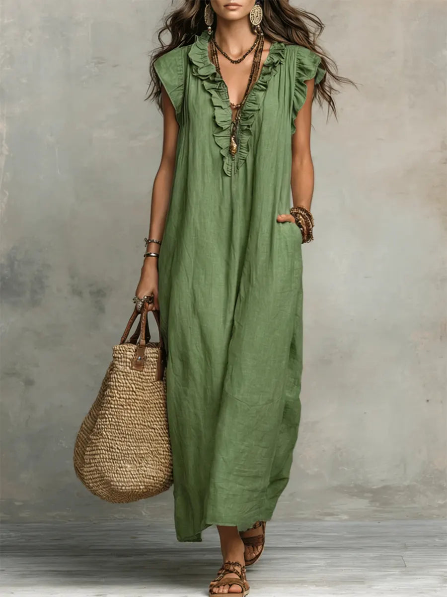 Violet • Long Bohemian Linen Dress