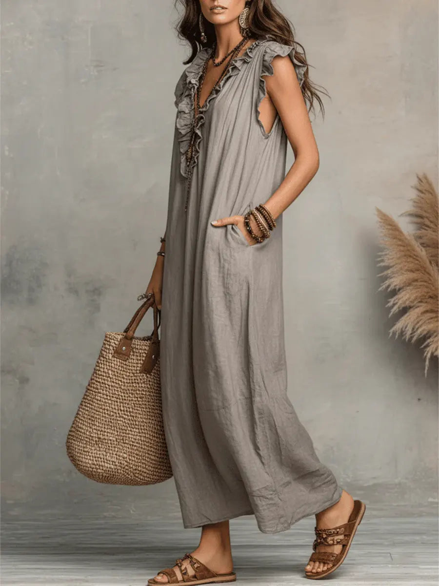 Violet • Long Bohemian Linen Dress