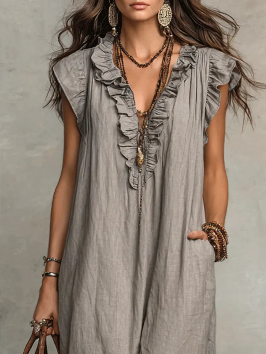 Violet • Long Bohemian Linen Dress