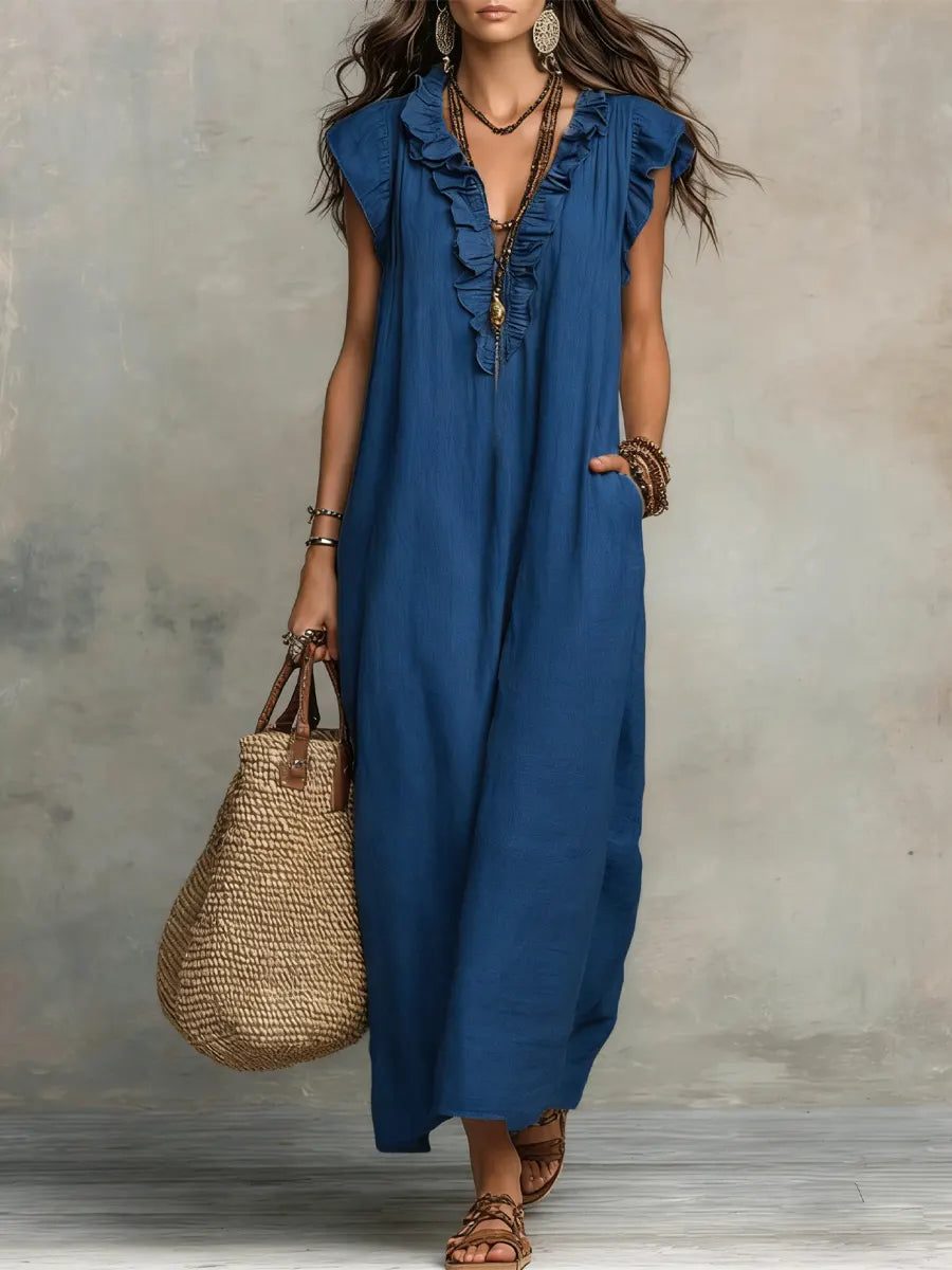 Violet • Long Bohemian Linen Dress