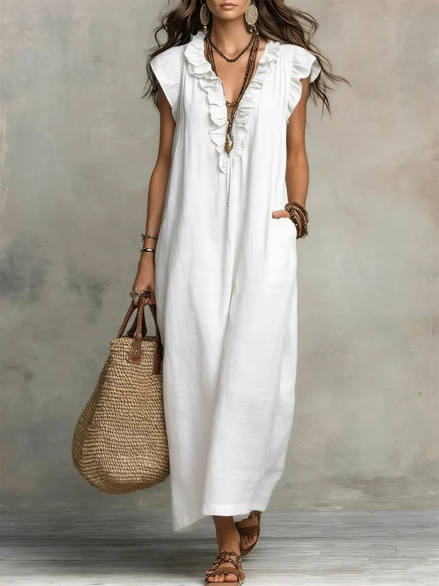 Violet • Long Bohemian Linen Dress