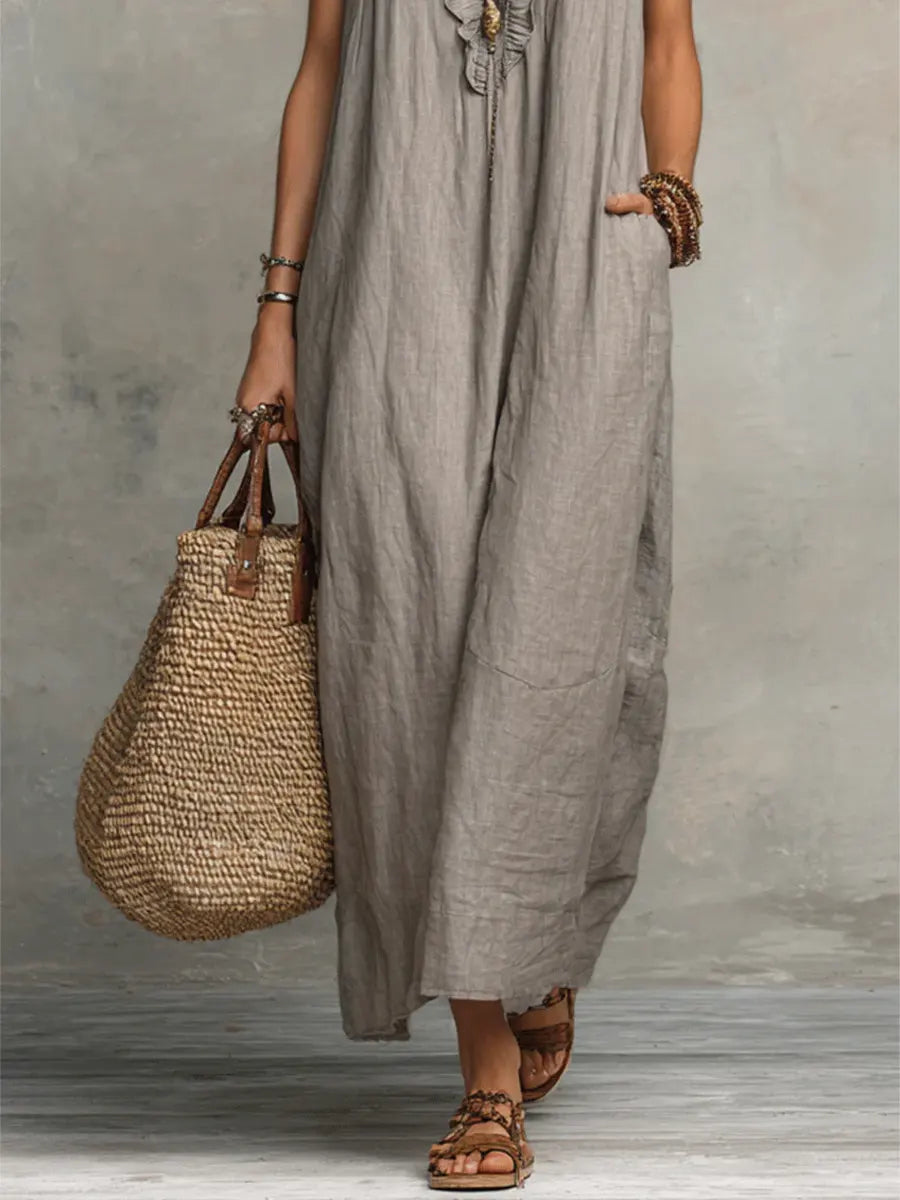 Violet • Long Bohemian Linen Dress