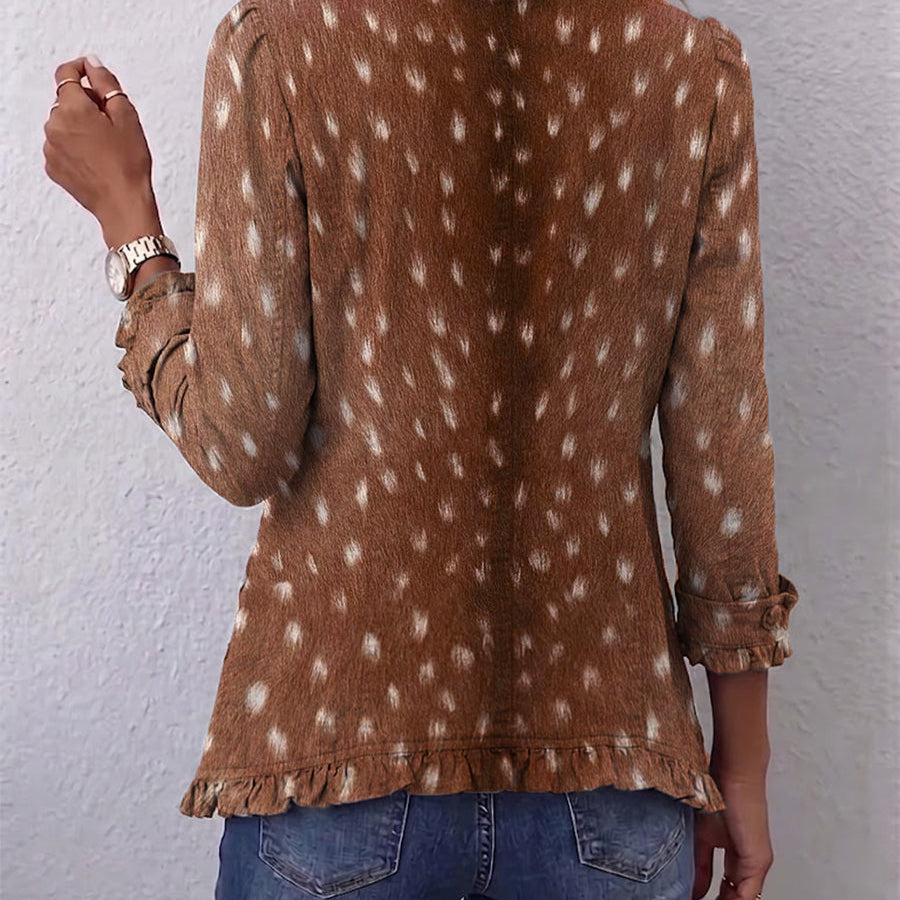 Nolinda™ | Bohemian Animal-Print Ruffled Jacket