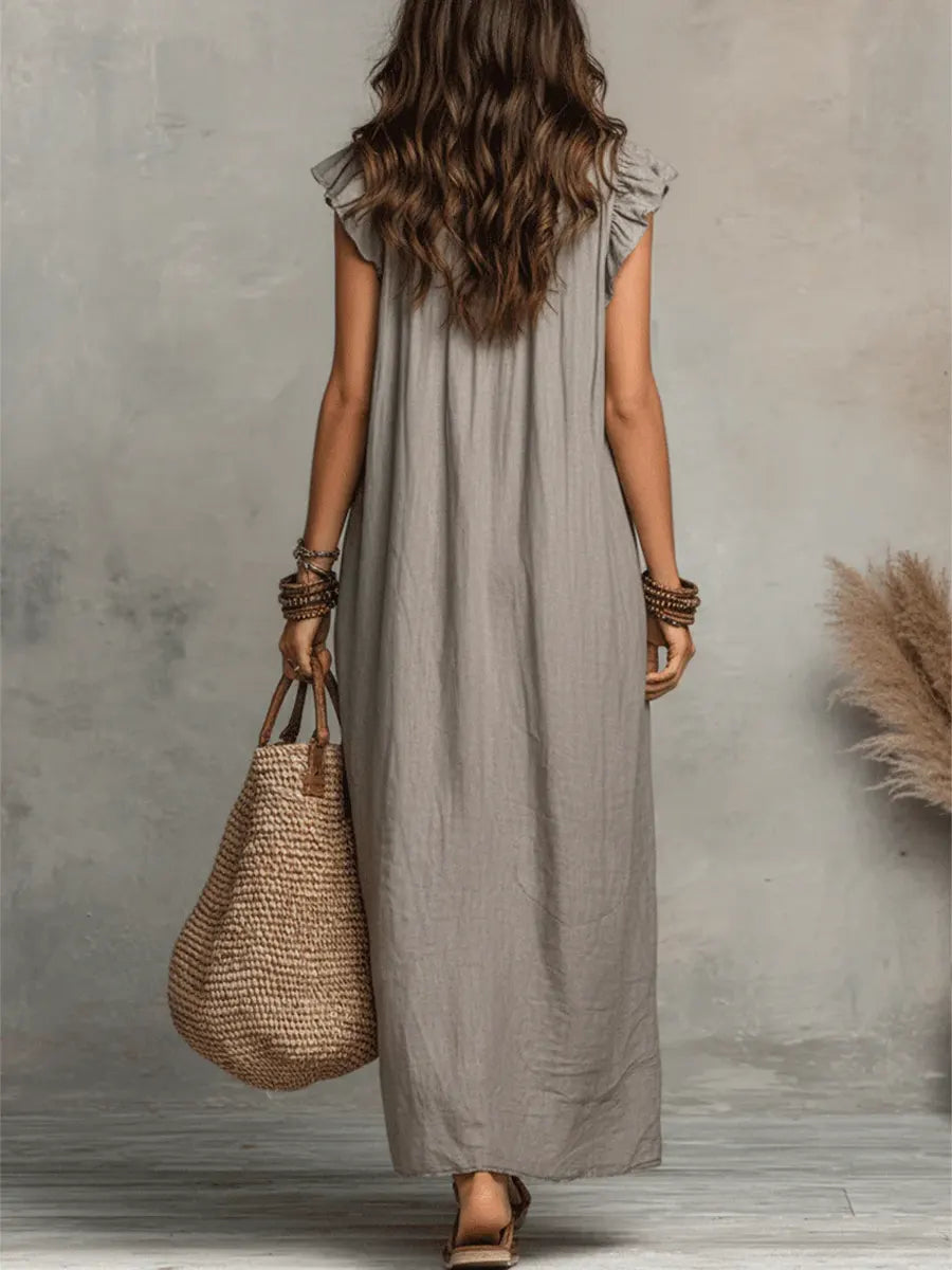 Violet • Long Bohemian Linen Dress