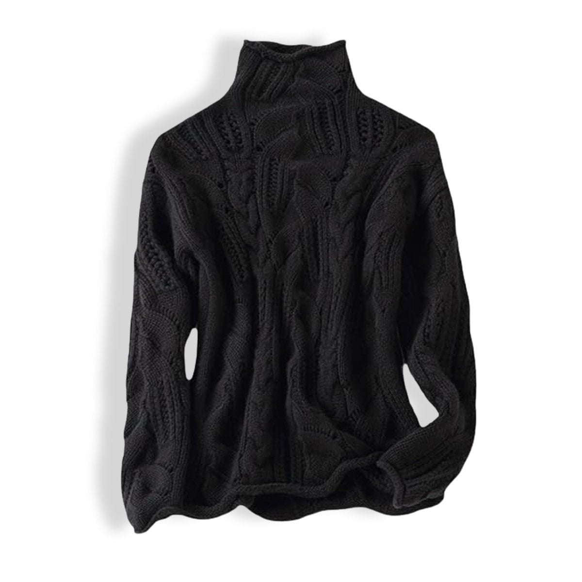 Amelia | Women's Cable Knit Sweater Turtleneck Loose-Fit Pullover