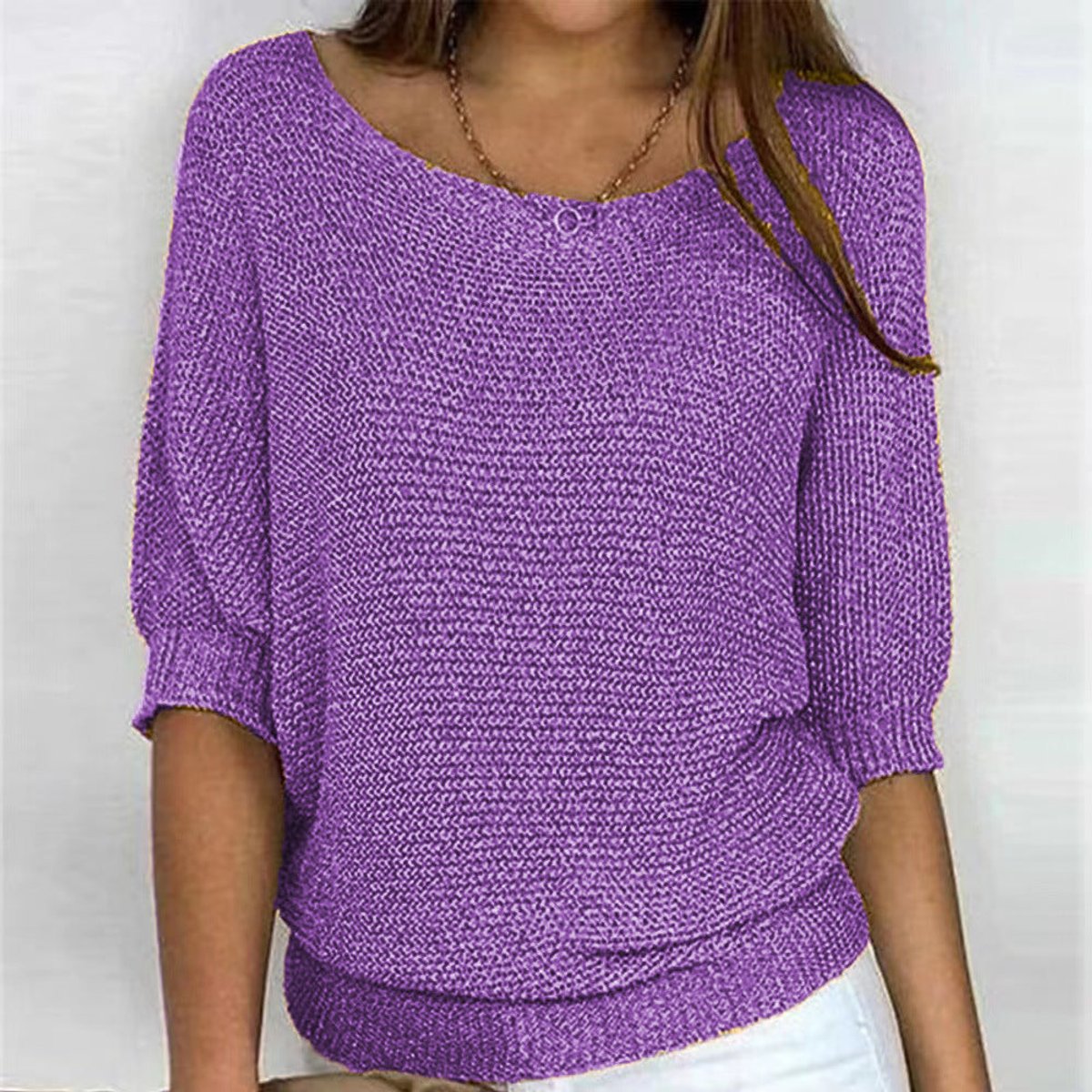Eleanor | Women's Relaxed-Fit Batwing-Sleeve Knit Pullover Sweater