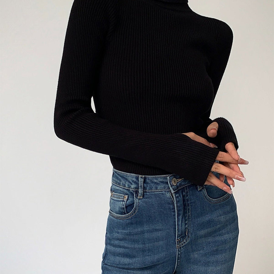 Scarlett | Women's Ribbed Turtleneck Lightweight Knit Sweater